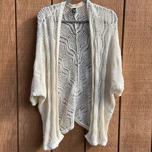 Crochet Knot Open Front Kimono Cardigan Sweater Shawl Duster Topper
